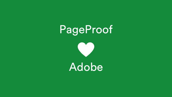 A white heart on a green background - PageProof seamless collaboration with the Adobe CC