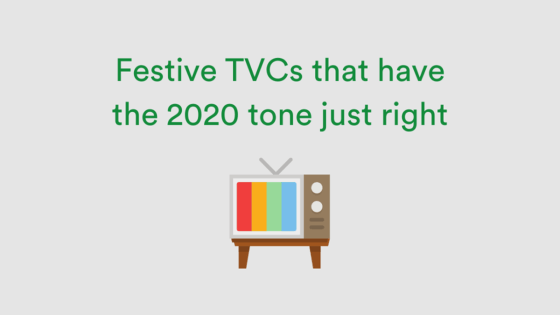 Old fashioned TV and text about festive TVCs that have the 2020 tone just right
