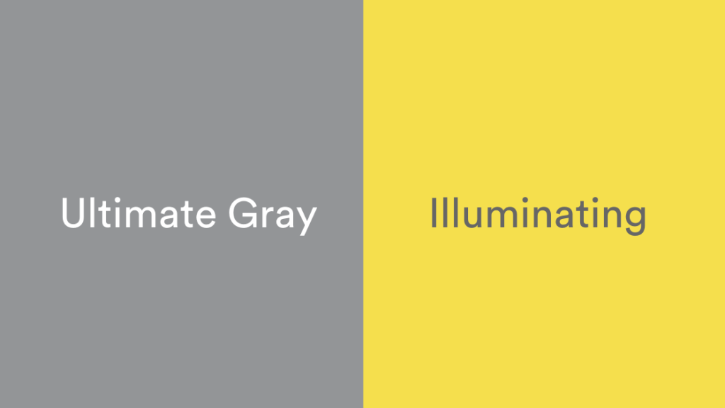 2 colors - Ultimate Gray & Illuminating shown side by side- Pantone Colors of the year 2021