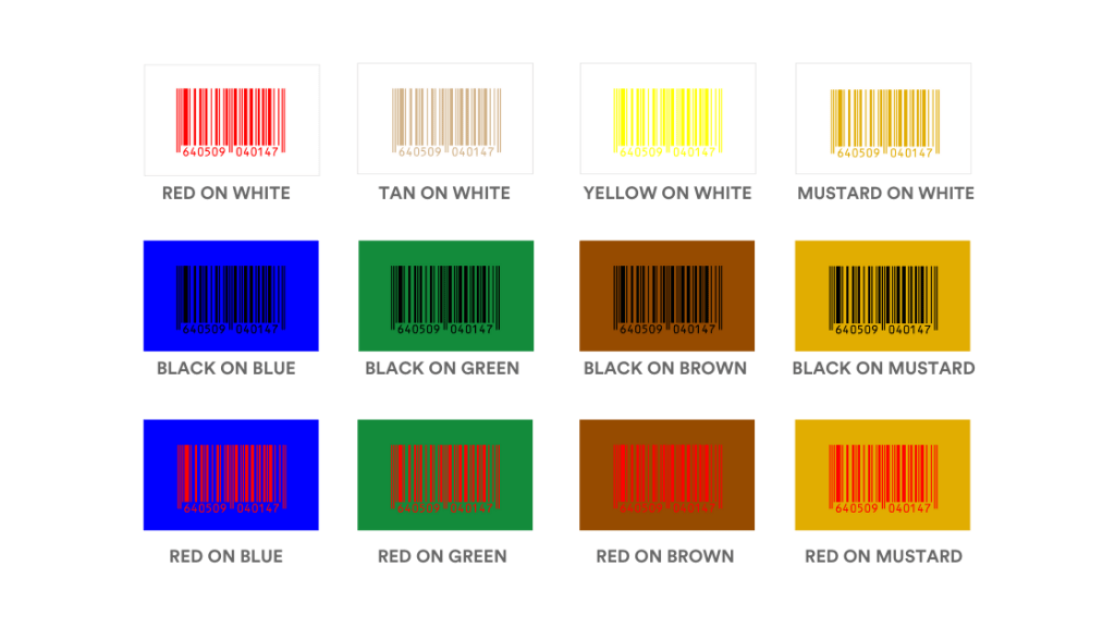Barcode colors that are non-scannable