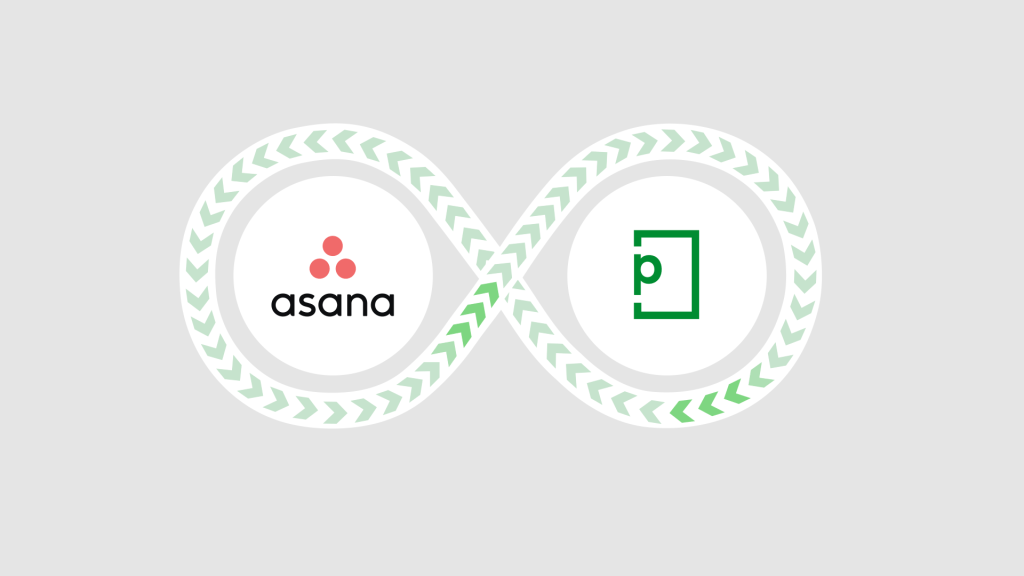 Asana and PageProof logos linked with an infinity symbol