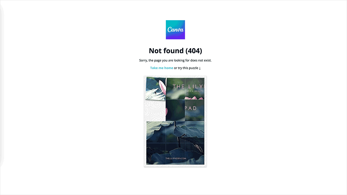 Canva 404 error page