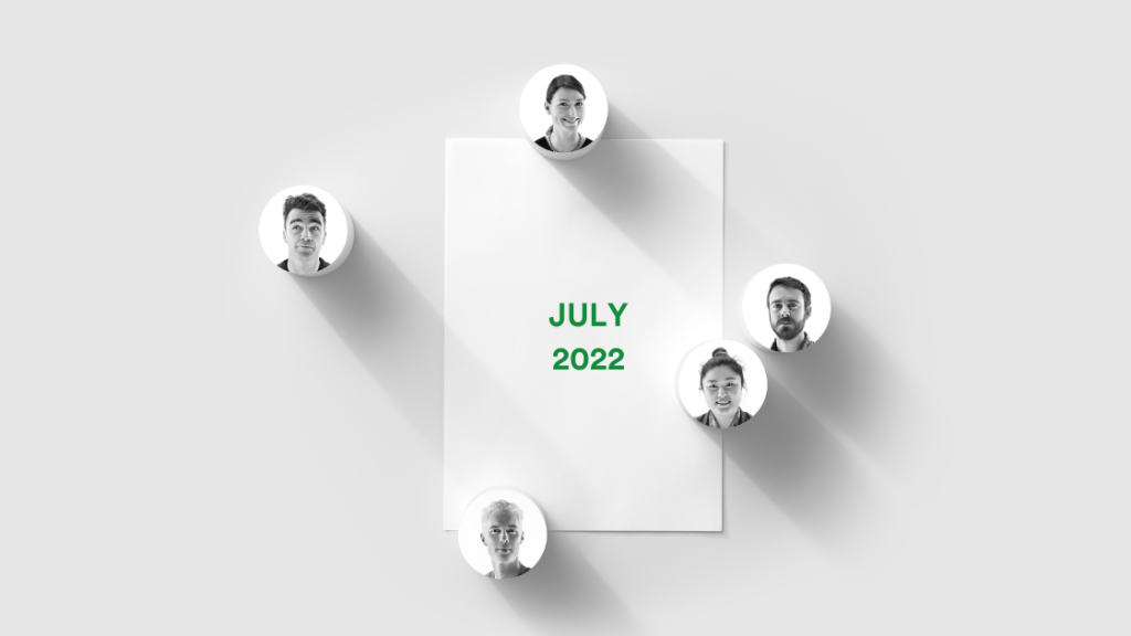 PageProof Fresh New Feature July 2022 - reviewer avatars around a page with July 2022