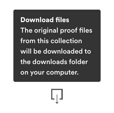 Download icon with tooltip saying  download files.