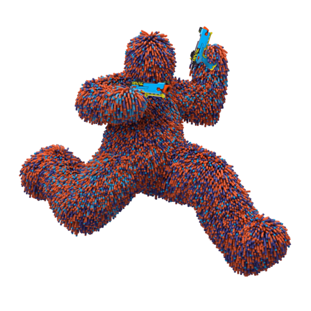 Nerf 's first-ever mascot, Murph, which is made up of 10,000 Nerf darts. 