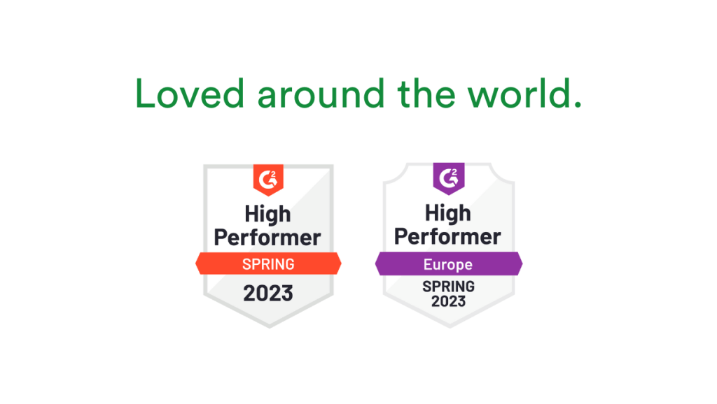 PageProof online proofing - loved around the world with 2 High Performer badges in the Spring 2023 G2 Awards, including USA and the European region.