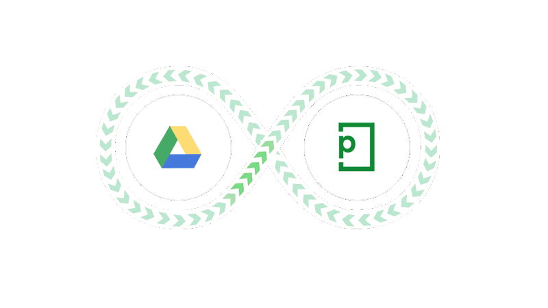 Infinity symbol with arrows going around with PageProof logo in one side of the symbol and through the other side logos from monday.com, MS Teams, Trello, ClickUp, Asana, Adobe Creative Cloud, Canva, OneDrive, Box, Dropbox, Google Drive, Slack.