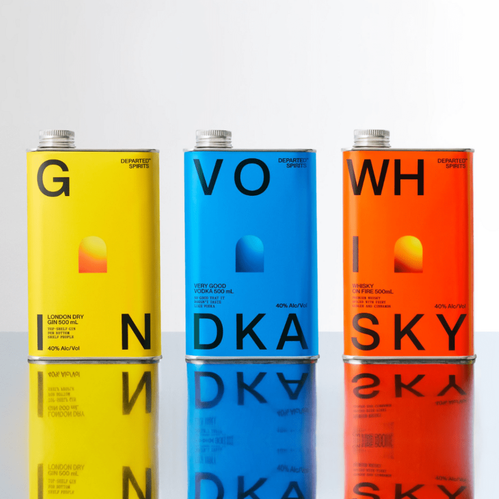 The aluminum can is designed in a clean Swiss font, vibrant color, with the mysterious brand logo in the middle.