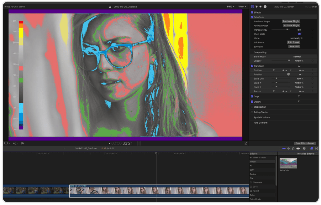 False Color Final Cut Pro image
