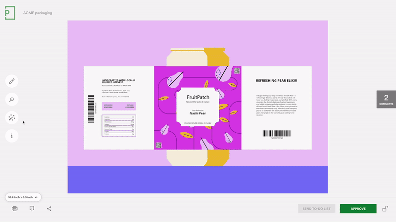 Gif displaying PageProof's barcode scanner with new dimensions functionality