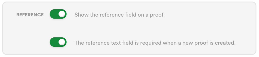 The 'reference field mandatory' setting within PageProof.