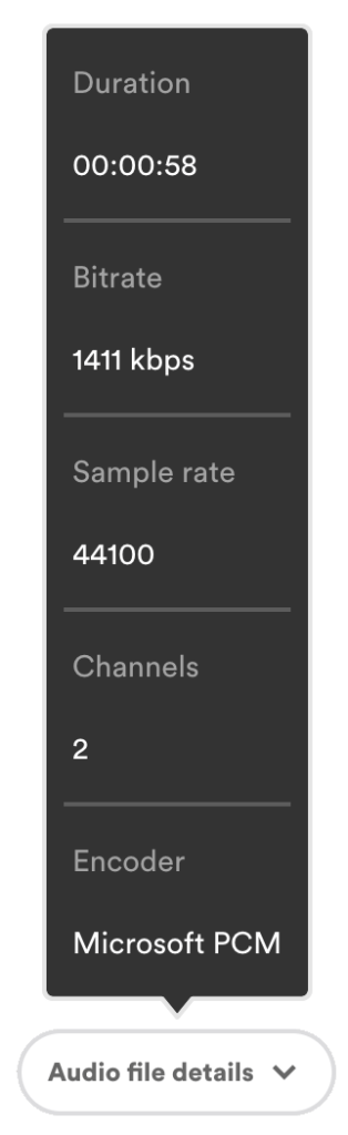 Smart Check now analyzes audio files and displays critical details in the dimension pill