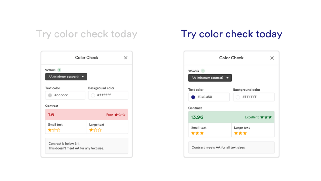 PageProof color check makes it easy to check color contrast. 
