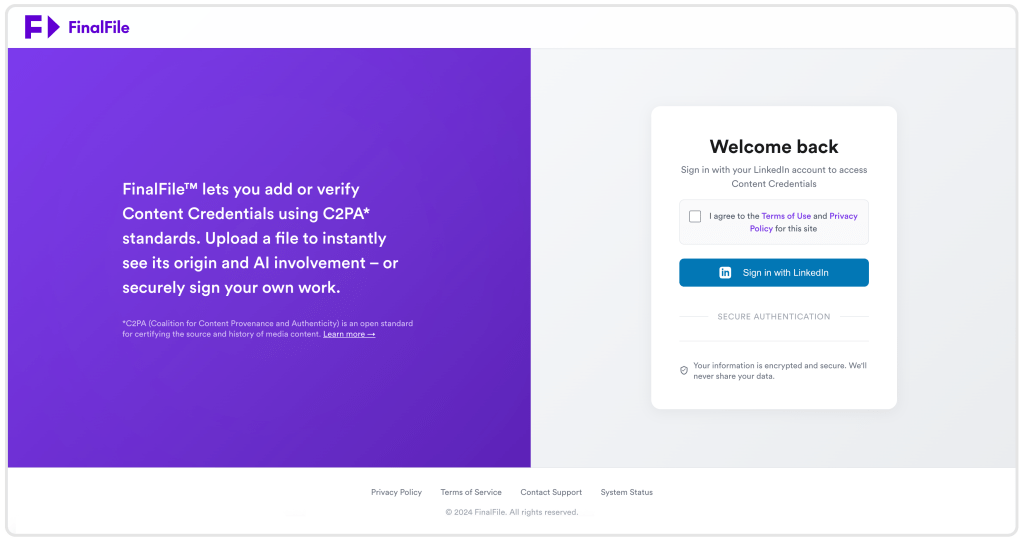 FinalFile.com login screen