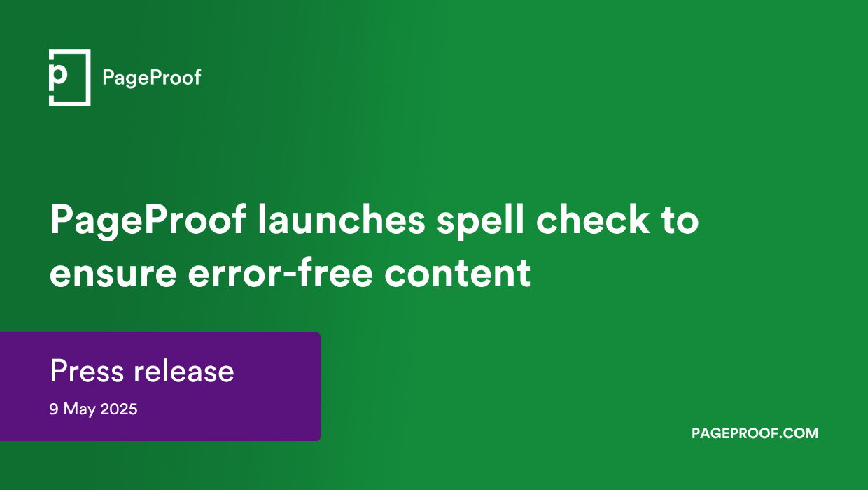 PageProof launches spell check to ensure error-free content