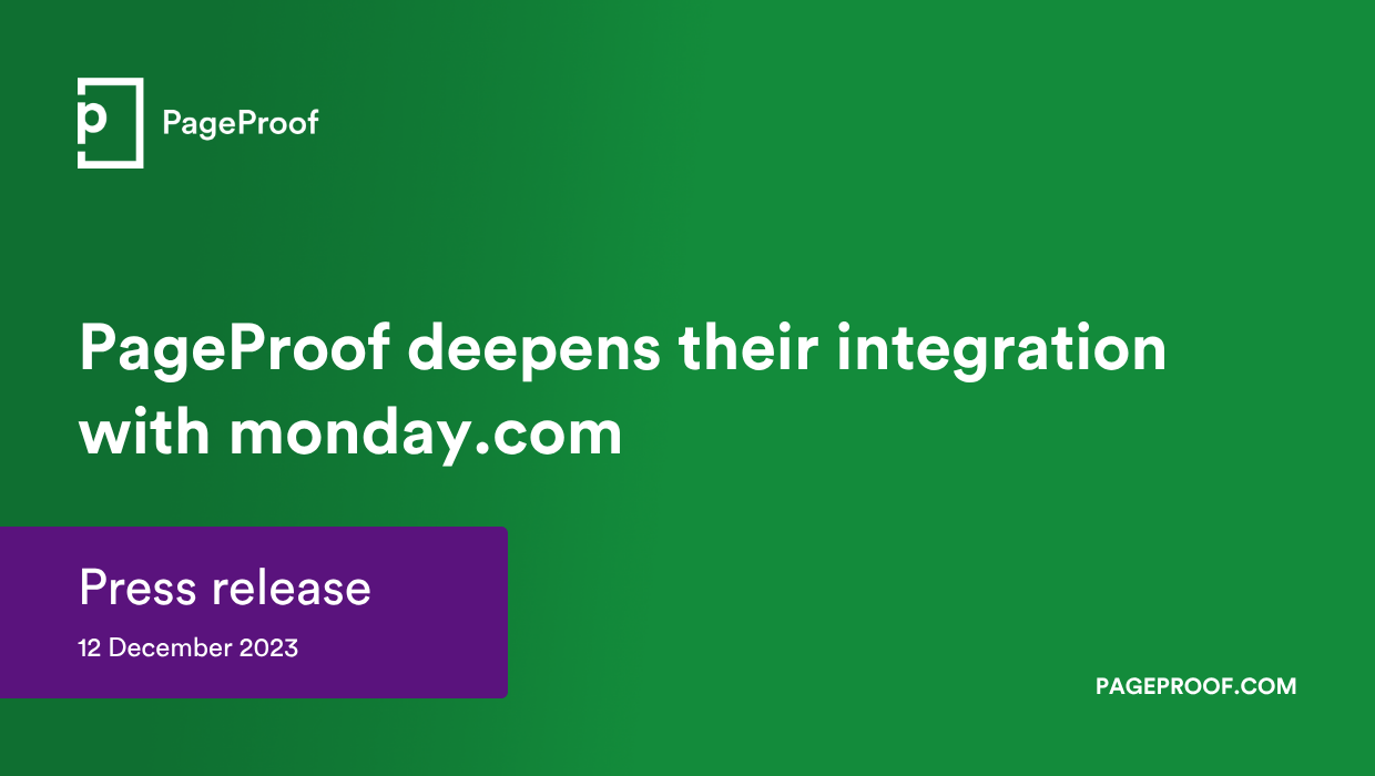 PageProof deepens their integration with monday.com