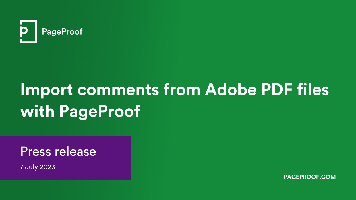 Import comments from Adobe PDF files with PageProof
